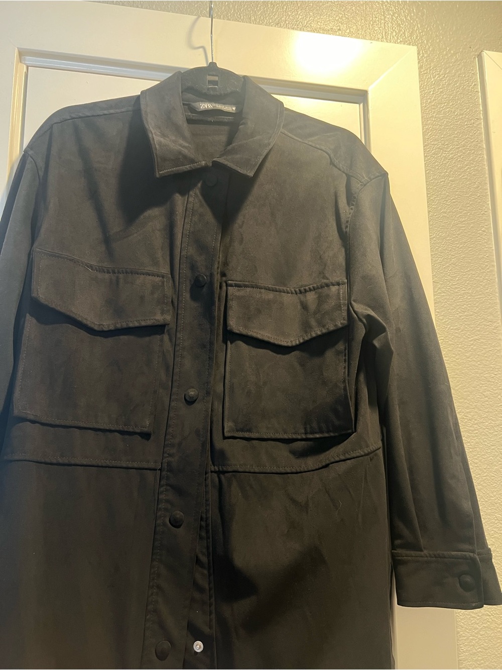 Zara Black Military Field Jacket with Utility Pockets - Picture 3 of 5